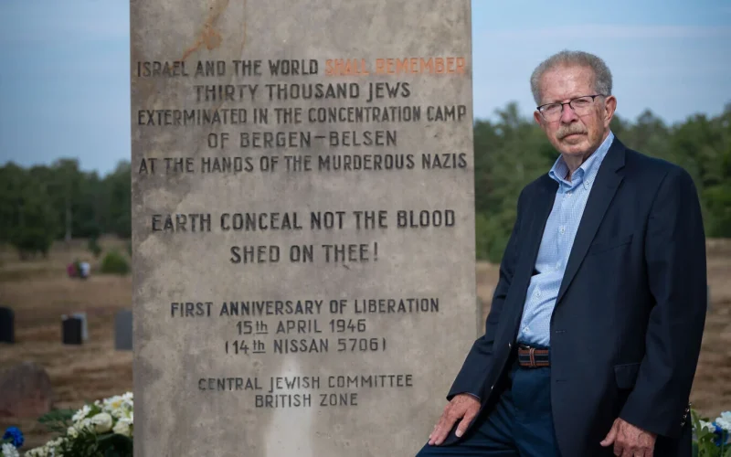 Menachem Rosensaft at the Jewish Monument at Bergen-Belsen in 2022.