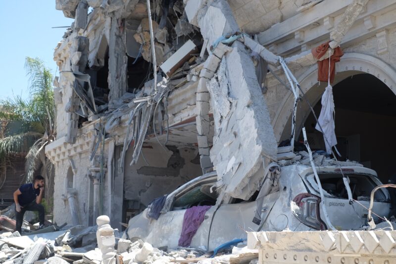 A view of the Khatib family home that was destroyed in an Iranian missile strike, killing four women inside, as seen on June 19, 2025.