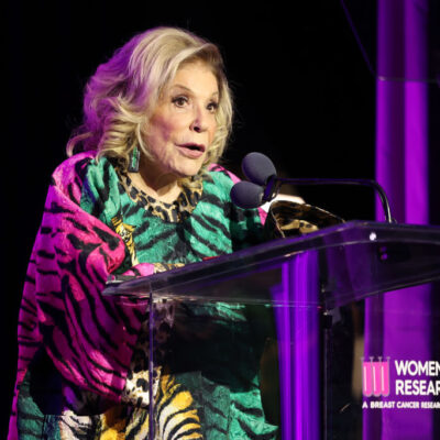 Honoree Wallis Annenberg accepts the Unsung Hero Award onstage during 'An Unforgettable Evening' benefiting the Women's Cancer Research Fund at Beverly Wilshire on April 10, 2024 in Beverly Hills, Calif.