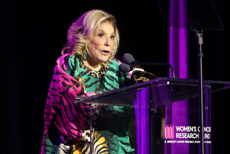 Honoree Wallis Annenberg accepts the Unsung Hero Award onstage during 'An Unforgettable Evening' benefiting the Women's Cancer Research Fund at Beverly Wilshire on April 10, 2024 in Beverly Hills, Calif.