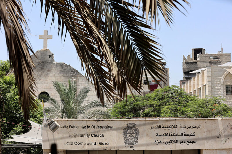 A view of the damage to the Holy Family church in Gaza City following an Israeli strike in the Zeitoun neighborhood of Gaza City on July 17, 2025.